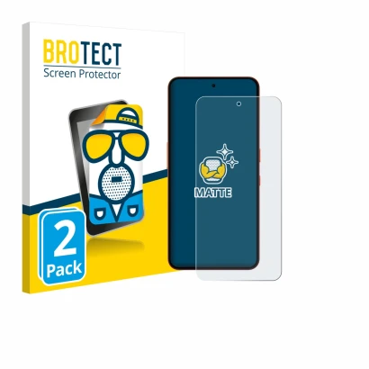 Front side of a product packaging with the brand logo BROTECT. Next to it is the device Nothing CMF Phone 2 Pro shown with the