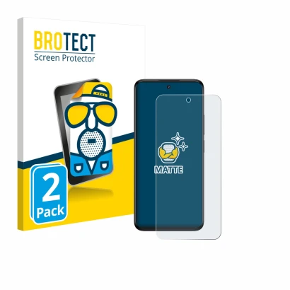 Front side of a product packaging with the brand logo BROTECT. Next to it is the device TCL 60R 5G shown with the correspondin