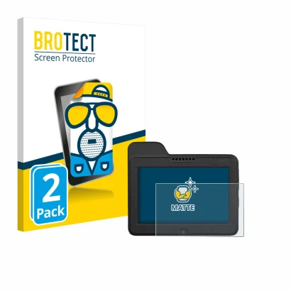 Front side of a product packaging with the brand logo BROTECT. Next to it is the device Naviter Omni shown with the correspond