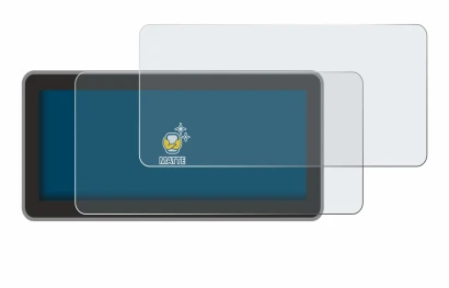 Image of the device Vantrue Nexus 4 Pro with a wide variety of screen protectors.