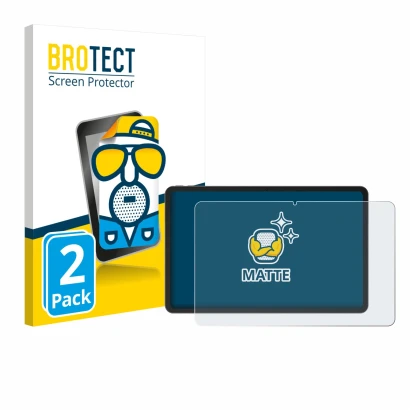 Front side of a product packaging with the brand logo BROTECT. Next to it is the device Doogee V Pad 12" shown with the corres