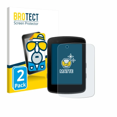 Front side of a product packaging with the brand logo BROTECT. Next to it is the device Bryton Rider 550 shown with the corres