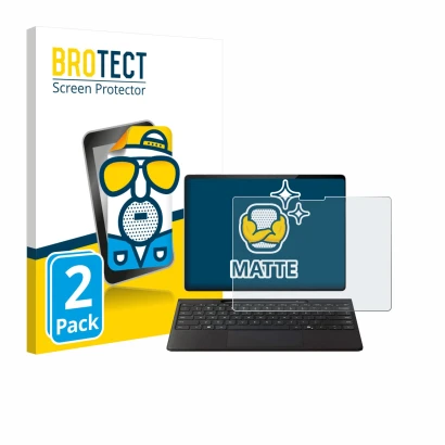 Front side of a product packaging with the brand logo BROTECT. Next to it is the device Microsoft Surface Pro Copilot+ 13