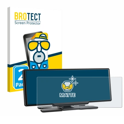 Front side of a product packaging with the brand logo BROTECT. Next to it is the device Avylet RC11 8.1" shown with the corres