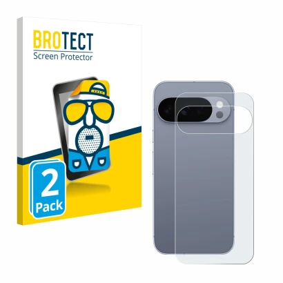 Front side of a product packaging with the brand logo BROTECT. Next to it is the device Google Pixel 10 Pro (Back) shown with 