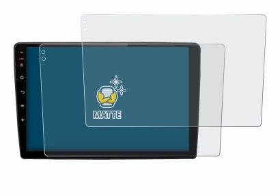 Image of the device Junsun V2 Plus 10" with a wide variety of screen protectors.