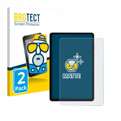 Front side of a product packaging with the brand logo BROTECT. Next to it is the device Samsung Galaxy Tab S11 (portrait) show