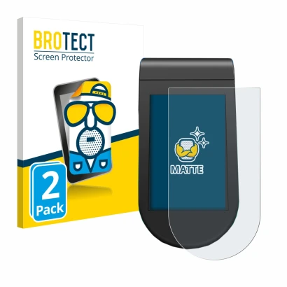 Front side of a product packaging with the brand logo BROTECT. Next to it is the device SoFlow SO4 Pro MAX shown with the corr