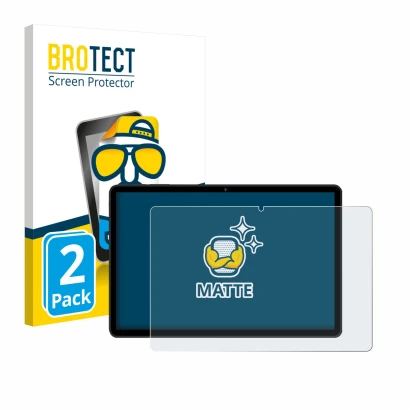 Front side of a product packaging with the brand logo BROTECT. Next to it is the device RUSHAR M90 11" shown with the correspo