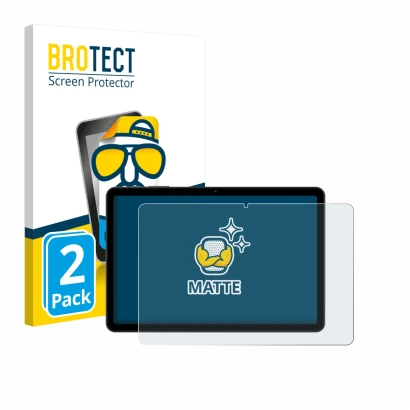 Front side of a product packaging with the brand logo BROTECT. Next to it is the device Tabwee T80 10.1" shown with the corres