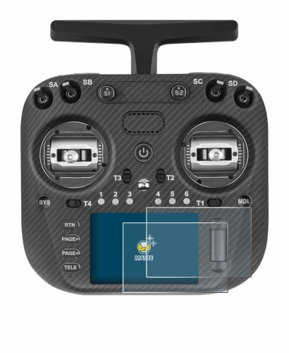 Image of the device Radiomaster TX15 Max with a wide variety of screen protectors.