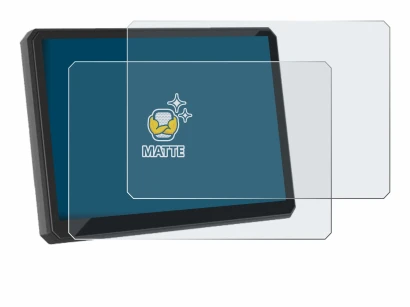 Image of the device Carpuride W502BS Pro 5" with a wide variety of screen protectors.