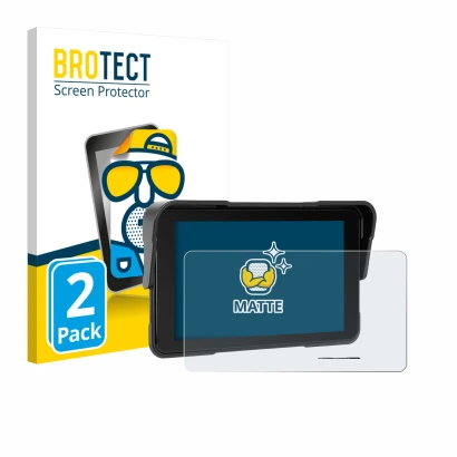 Front side of a product packaging with the brand logo BROTECT. Next to it is the device Sixwin P2 5" shown with the correspond
