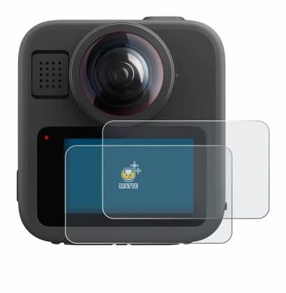 Image of the device GoPro Max 2 with a wide variety of screen protectors.