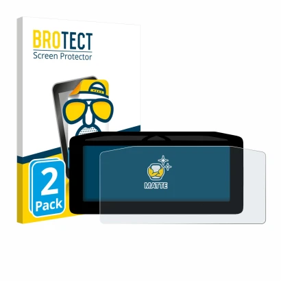 Front side of a product packaging with the brand logo BROTECT. Next to it is the device Ducati Panigale V4 2025 shown with the