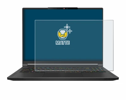 Image of the device MSI Stealth A16 AI+ with a wide variety of screen protectors.