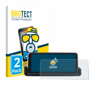 Front side of a product packaging with the brand logo BROTECT. Next to it is the device Junsun Carplay 10.25" shown with the c