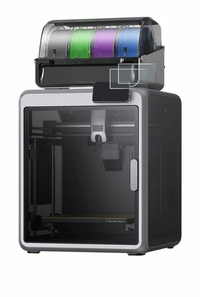 Image of the device Creality K2 with a wide variety of screen protectors.