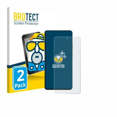 Front side of a product packaging with the brand logo BROTECT. Next to it is the device Motorola Signature shown with the corr