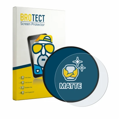 Front side of a product packaging with the brand logo BROTECT. Next to it is the device Mini Countryman U25 shown with the cor