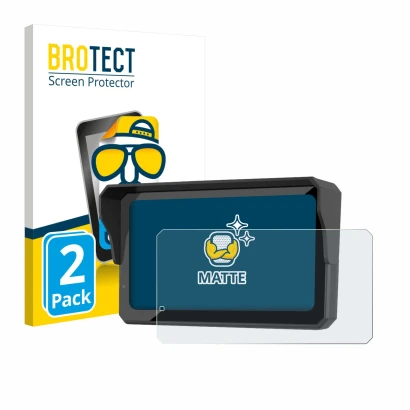 Front side of a product packaging with the brand logo BROTECT. Next to it is the device Carpuride W602S Pro shown with the cor