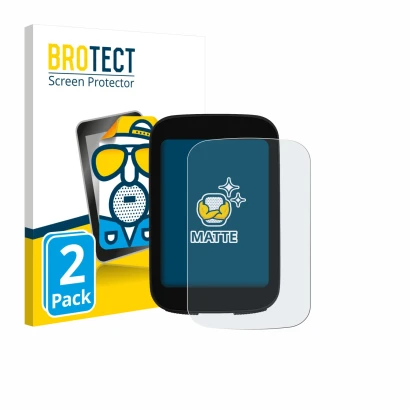 Front side of a product packaging with the brand logo BROTECT. Next to it is the device Bikevee ‎BKV300B 2.4" shown with the c