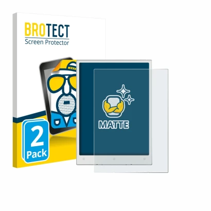 Front side of a product packaging with the brand logo BROTECT. Next to it is the device Viwoods AiPaper Mini shown with the co