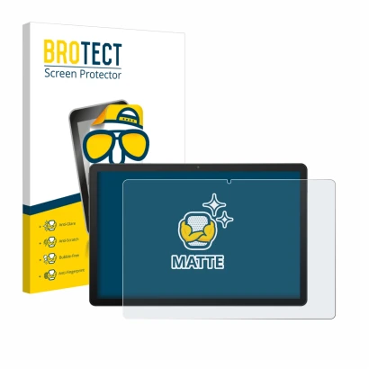 Front side of a product packaging with the brand logo BROTECT. Next to it is the device Sunmi CPad 14