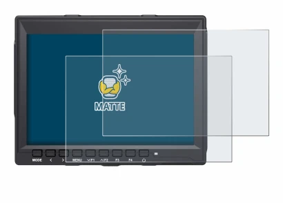 Image of the device Feelworld FW759 7" with a wide variety of screen protectors.