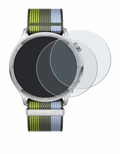 Image of the device Oppo Watch S with a wide variety of screen protectors.