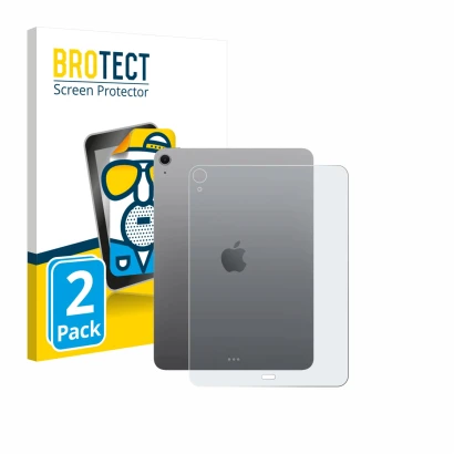 Front side of a product packaging with the brand logo BROTECT. Next to it is the device Apple iPad Air 11" M4 2026 (Back) show