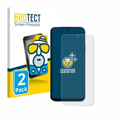 Front side of a product packaging with the brand logo BROTECT. Next to it is the device Oppo A6x 4G shown with the correspondi