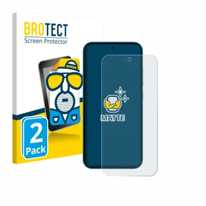 Front side of a product packaging with the brand logo BROTECT. Next to it is the device Nothing Phone (4a) shown with the corr