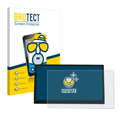 Front side of a product packaging with the brand logo BROTECT. Next to it is the device Mazda 6e 2026 shown with the correspon