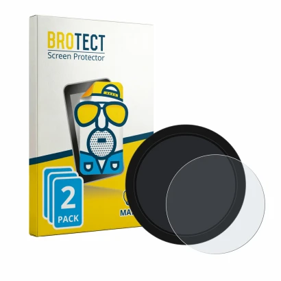 Front side of a product packaging with the brand logo BROTECT. Next to it is the device Shearwater NERD 2 dive computer shown 