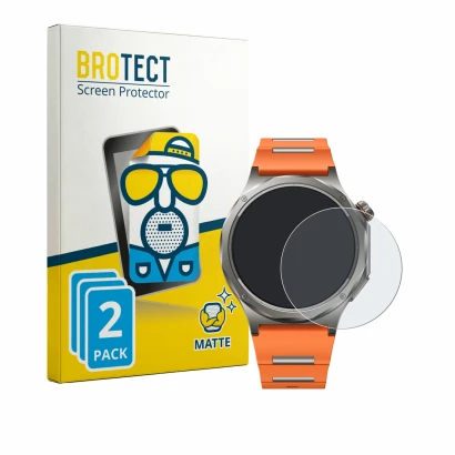 Front side of a product packaging with the brand logo BROTECT. Next to it is the device Oppo Watch X3 shown with the correspon
