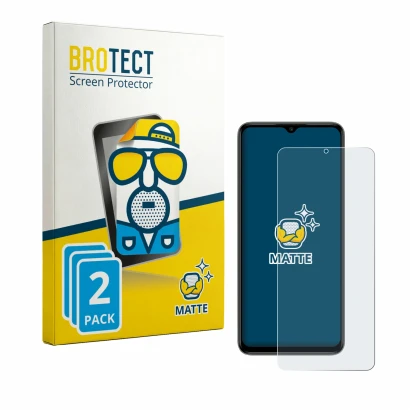 Front side of a product packaging with the brand logo BROTECT. Next to it is the device Itel Zeno 100 shown with the correspon