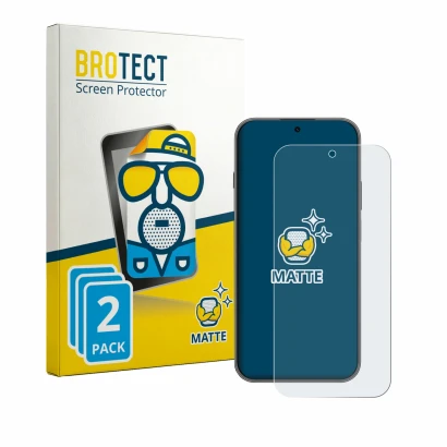Front side of a product packaging with the brand logo BROTECT. Next to it is the device Huawei Nova 15 Max shown with the corr