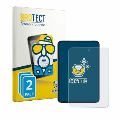 Front side of a product packaging with the brand logo BROTECT. Next to it is the device Oppo Pad Mini shown with the correspon