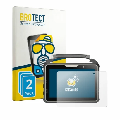 Front side of a product packaging with the brand logo BROTECT. Next to it is the device DT Research DT302RP shown with the cor