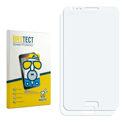 Front side of a product packaging with the brand logo BROTECT. Next to it is the corresponding screen protector.