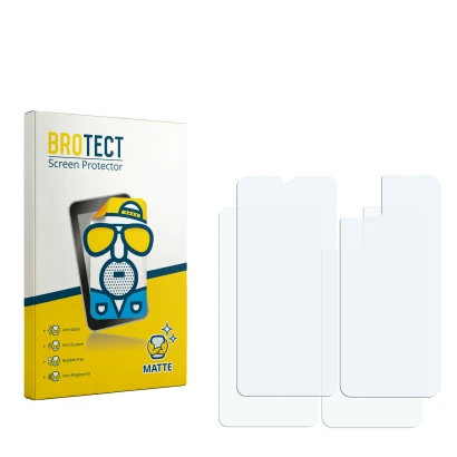 Front side of a product packaging with the brand logo BROTECT. Next to it is the corresponding screen protector.
