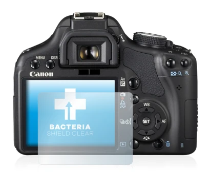 Image of the device Canon EOS 500D with a wide variety of screen protectors.
