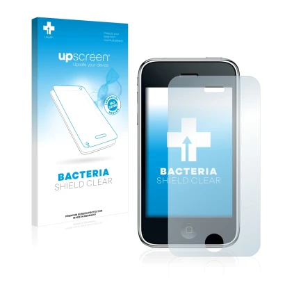 Front side of a product packaging with the brand logo upscreen. Next to it is the device Apple iPhone 3GS shown with the corre