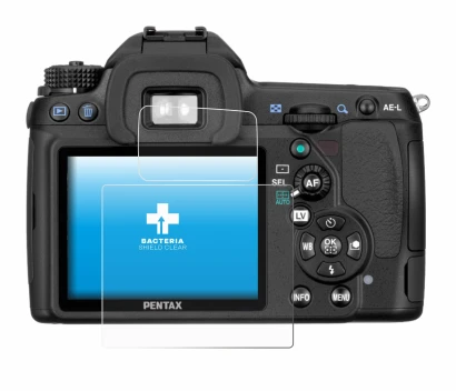 Image of the device Pentax K5, K-5 with a wide variety of screen protectors.