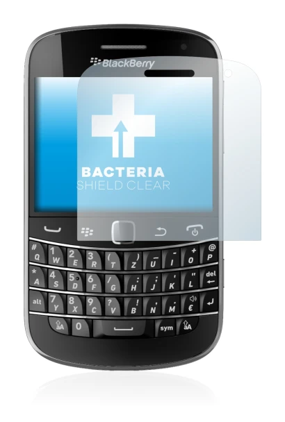 Image of the device RIM BlackBerry Bold Touch 9900 with a wide variety of screen protectors.