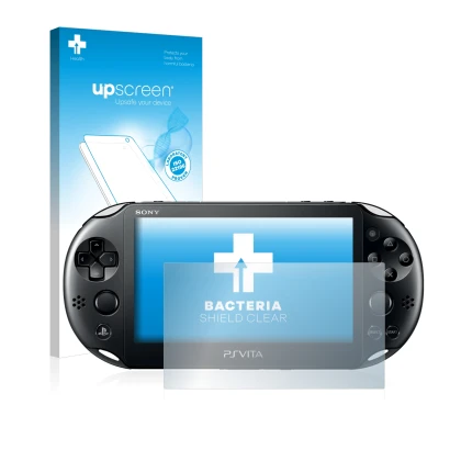 Front side of a product packaging with the brand logo upscreen. Next to it is the device Sony Playstation Vita shown with the 