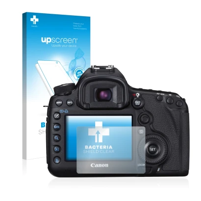 Front side of a product packaging with the brand logo upscreen. Next to it is the device Canon EOS 5D Mark III shown with the