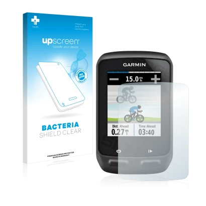 Front side of a product packaging with the brand logo upscreen. Next to it is the device Garmin Edge 510 shown with the corres