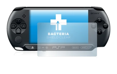 Image of the device Sony PSP 1004 with a wide variety of screen protectors.